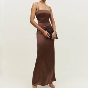 Reformation Frankie Silk Dress | Cafe | Size 6
